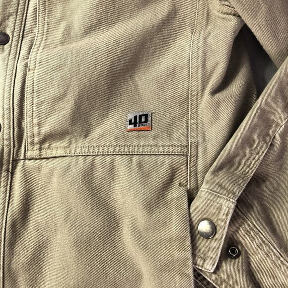 40 Grit by Duluth Trading Men's Tan Canvas Work Chore Jacket Standard Fit S - Picture 2 of 14